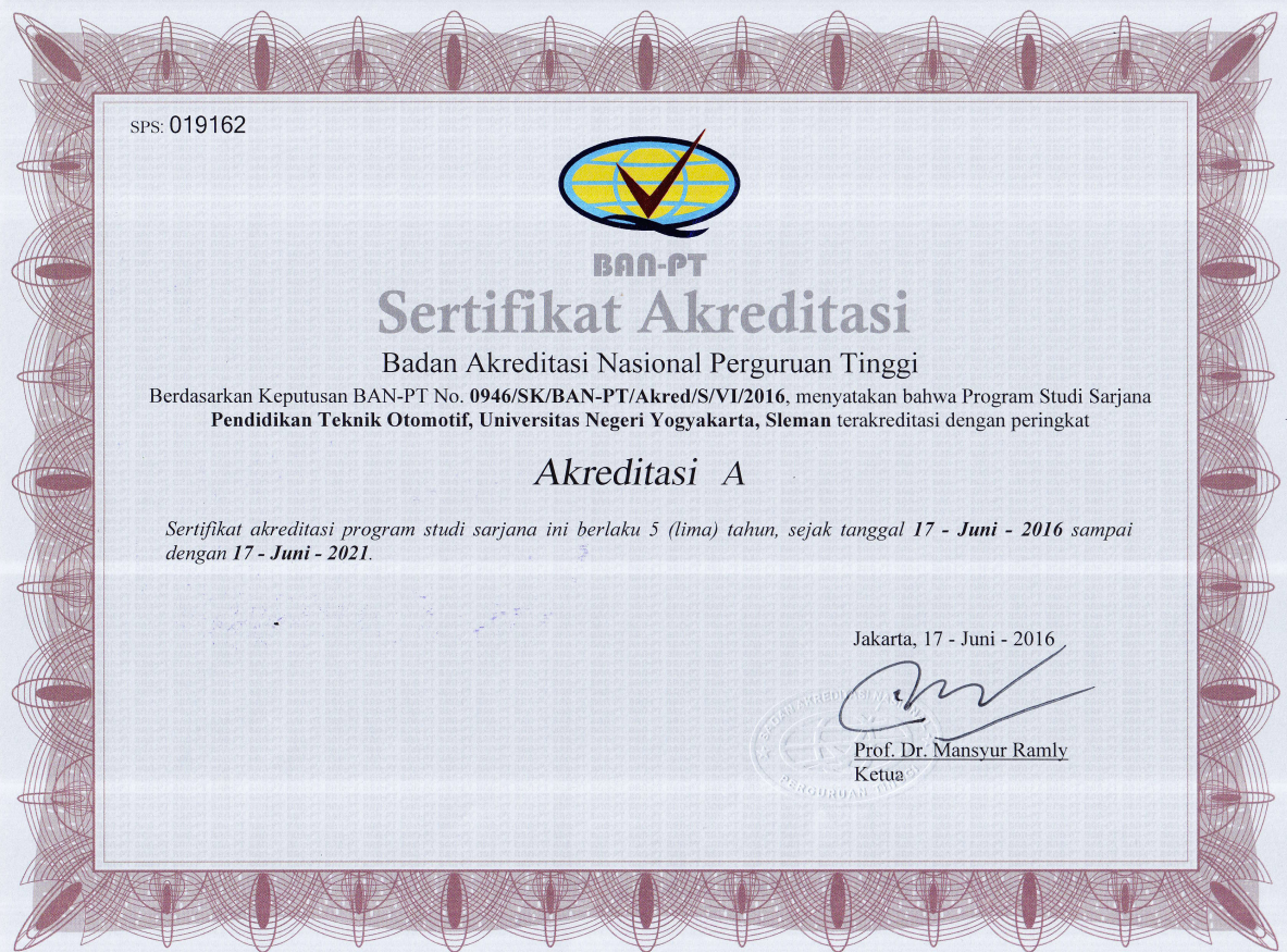 Sertifikat Akreditasi A